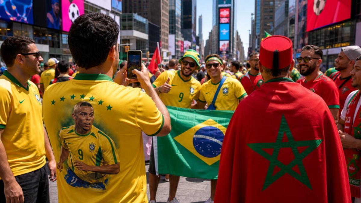 New York s'enflamme pour Brésil-Maroc avant le choc mondial