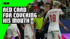 Miguel Almiron exclu : le premier carton rouge pour avoir couvert sa bouche